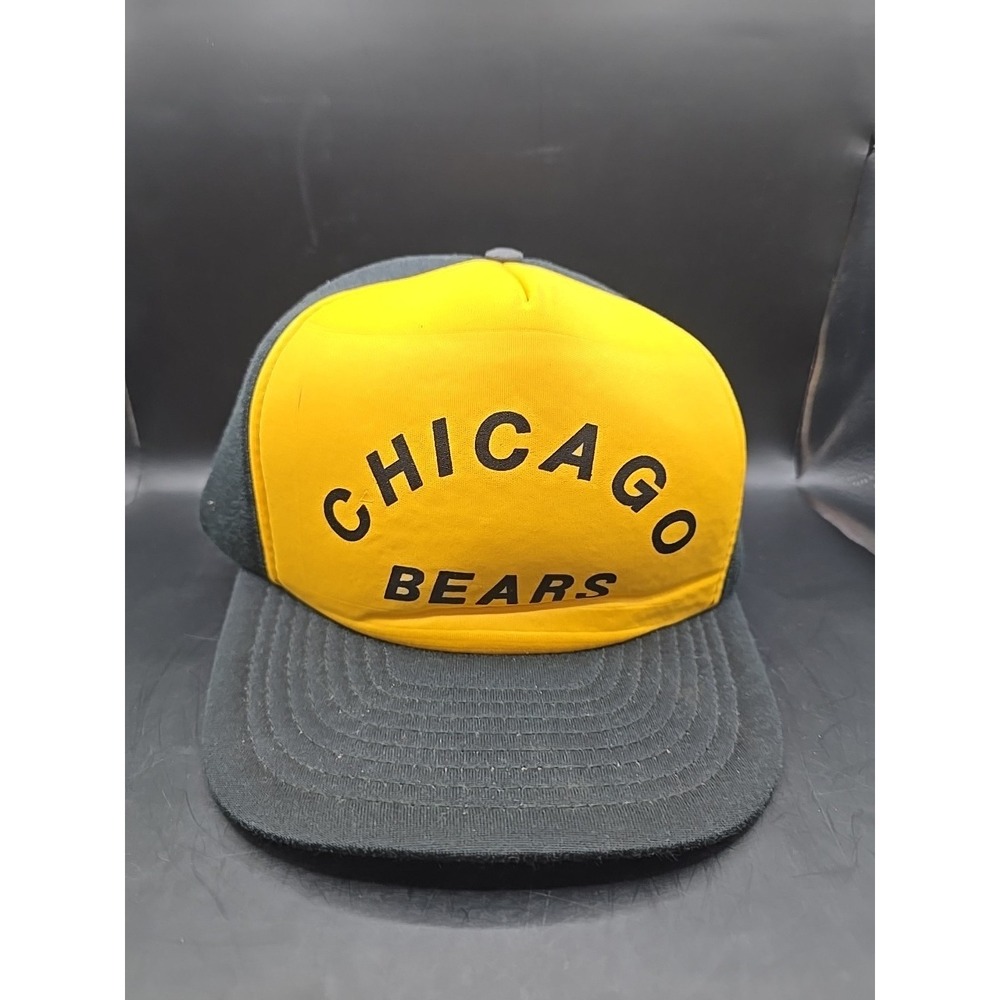 Vintage 1980 Eurocap Chicago Bears Snapback Trucker Adult Size Yellow & Blac